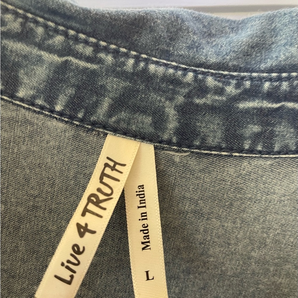 Live 4 Truth Blue Denim Belted Jacket - Picture 2 of 3